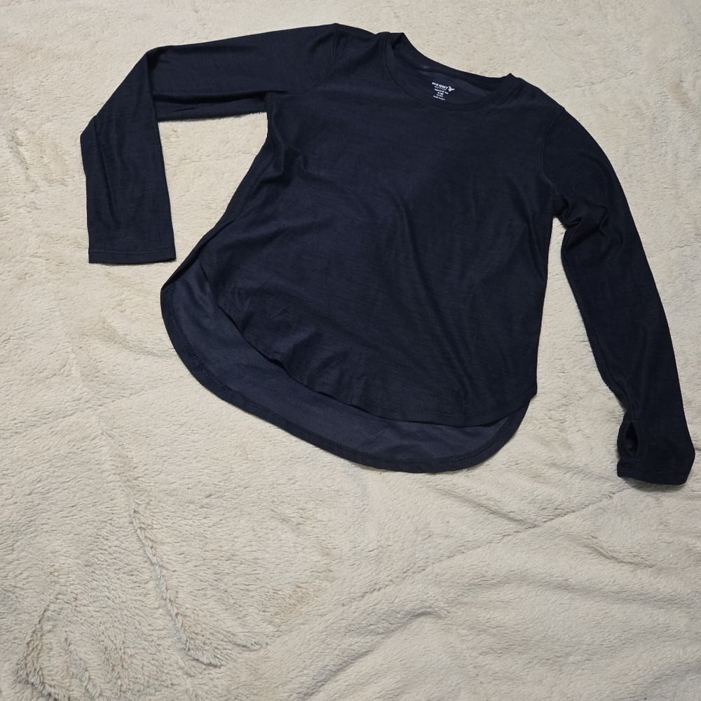Old Navy Kids Active Shirt Dark Navy Breathe On Long Sleeve Base Layer Top M (8)